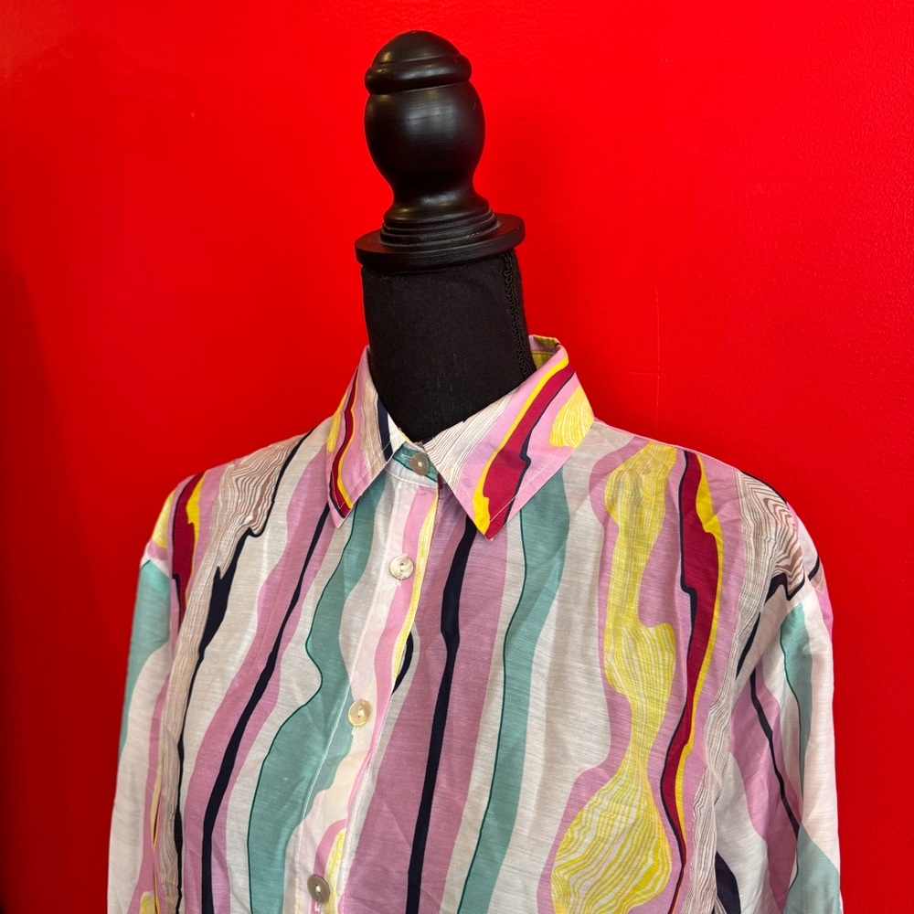 Colorful Striped Button-Up Shirt - Picture 7 of 8